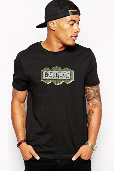QIVI Beetlejuice logo Štampano crna muška Pleteno majica T-shirt t-shirt