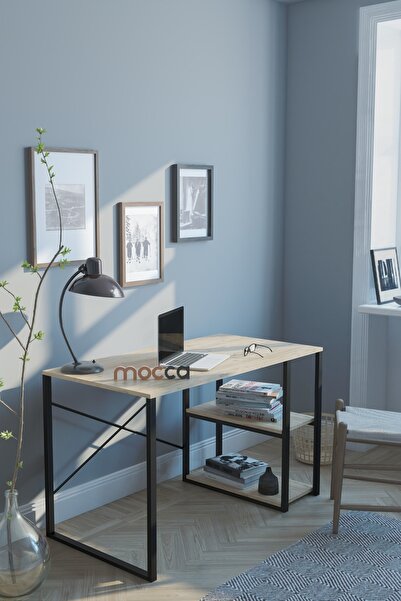 Mocca Style Mocca 60x120 Cm Raflı Çalışma Masası Bilgisayar Masası Ofis Ders Yemek Masası Çam
