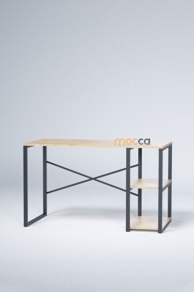 Mocca Style Mocca 60x120 Cm Raflı Çalışma Masası Bilgisayar Masası Ofis Ders Yemek Masası Çam