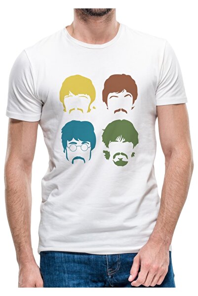 QIVI Beatles 1 Štampano bela muška Pleteno majica