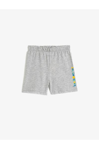 Koton Baby Boy Unisex Baby Gray Embroidered Shorts