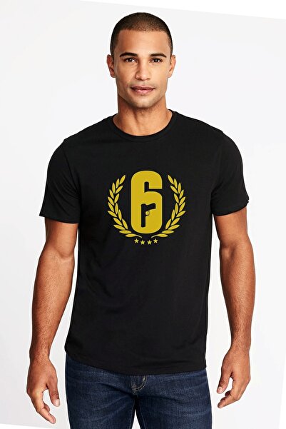 QIVI Rainbow Six Gun Štampano Crna muška Pleteno majica T-shirt T-shirt