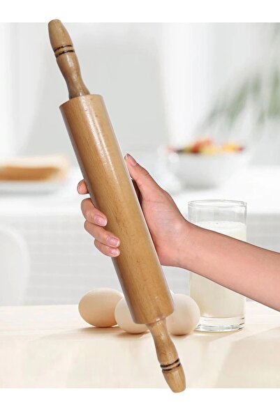 Jet's Home Büyük Boy Döner Mekanizmalı Doğal Ahşap Merdane 47 Cm