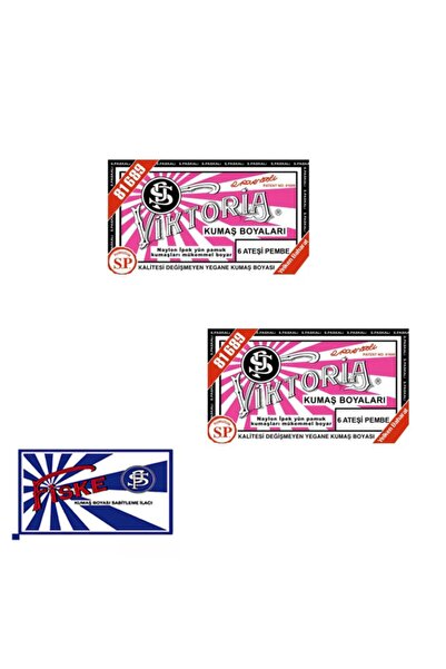 Viktoria Ateşi Pembe Kumaş Boya Fiske Hediyeli 2 Adet