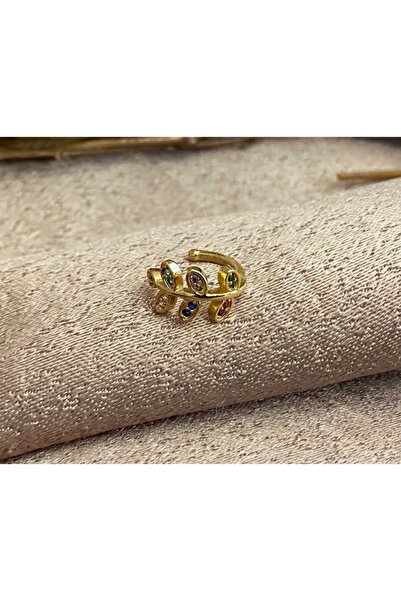 Markiz Takı Renkli Yaprak Kıkırdak Küpe