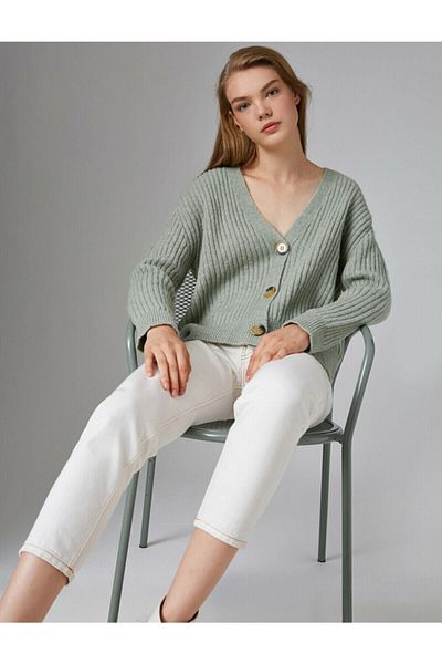Koton Long Sleeve Oversize Knitwear Cardigan