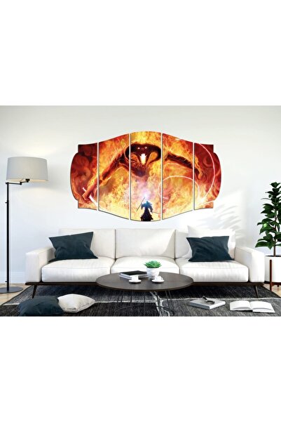 renkselart Yüzüklerin Efendisi Gandalf Balrog Mdf Tablo-3039 (model C)