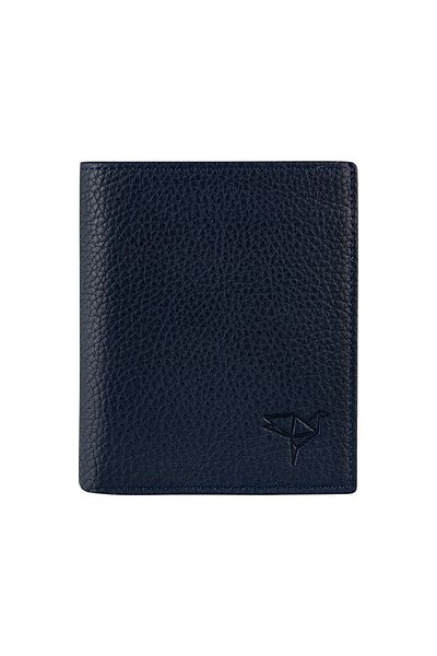 Garbalia Men's Navy Blue 100% Genuine Leather Coin Portfolio Reynosa