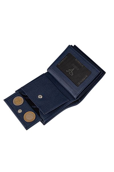Garbalia Men's Navy Blue 100% Genuine Leather Coin Portfolio Reynosa