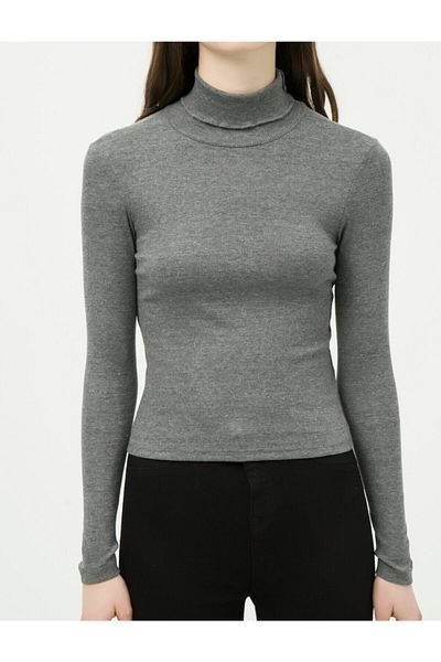 Koton Graues Damen-T-Shirt 6YAL11096JK