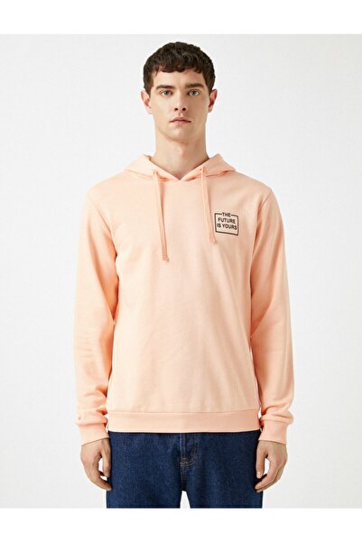 Koton Férfi Respect Life - 100% organikus pamut nyomott kapucnis pulóver