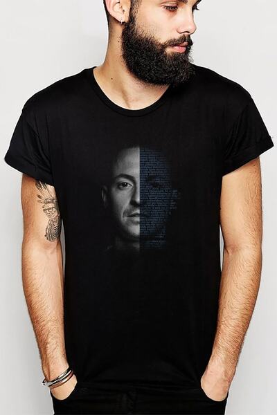 QIVI Link In Park Chester Bennington Rock Štampano Crna muška Pleteno majica ...