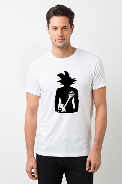 QIVI Silueta Dragon Ball 2 Štampano Bela muška Pleteno majica