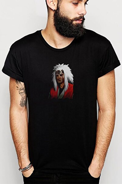 QIVI Jiraiya Sensei Štampano Crna muška Pleteno majica T-shirt T-shirt