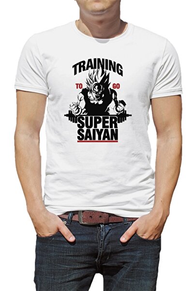 QIVI Anime Dragon Ball Training Štampano Bela muška Pleteno majica