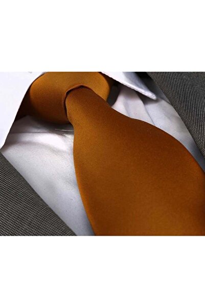 Exve Exclusive Men's Tan Color Plain Italian Tie