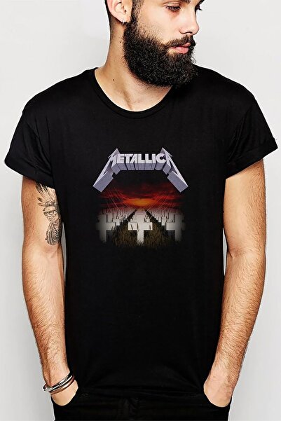 QIVI Master Of Puppets Metal Printed Black Men's Knitted Tshirt T-shirt T-Shi...