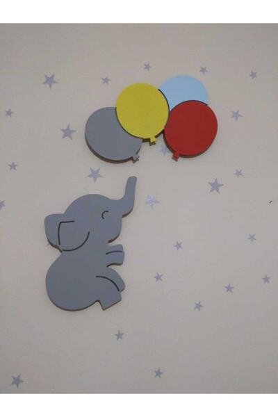 Işıklı Toplar Türkiye Gri Fil 4'lü Balon ( Gri, Sarı, Açık Mavi, Turuncu )