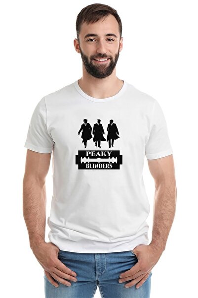 QIVI Peaky Blinders Tommy Shelby Razor Štampano Bela muška Pleteno majica T-s...