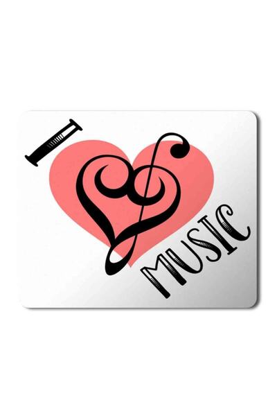 ART HEDİYE I Love Music Heart Mouse Pad Ποντίκι