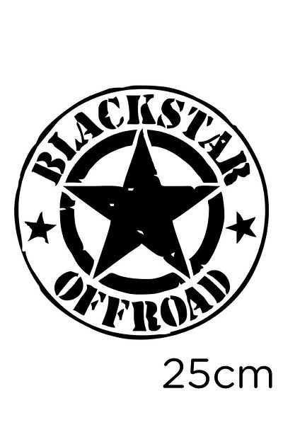 MIGNATIS Army Star Black Star - Autocolant negru Offroad de 25 cm