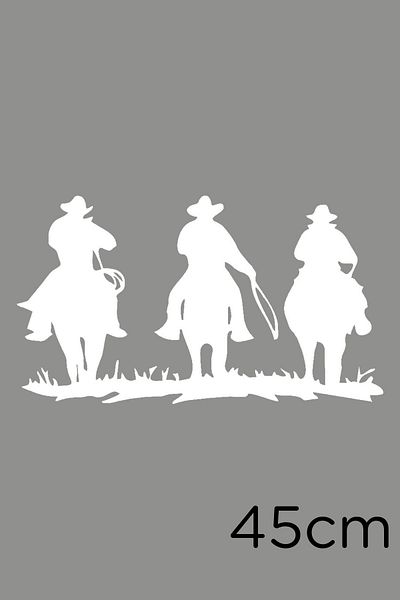 MIGNATIS Cowboys Coming With Four Galloping Horses Autocolant 45 Cm - Alb