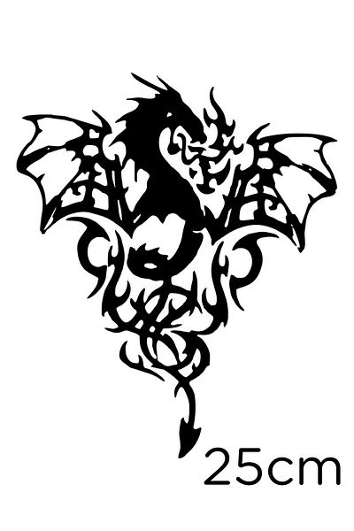 MIGNATIS Autocolant cu efect de foc Aripa de demon Coada Dragonului 25cm - Negru
