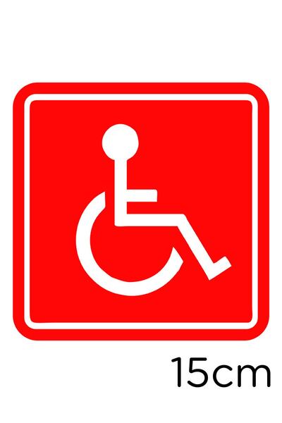 New Jargon Engeli Arabası Ve Engelli Kadın Araba Işareti Sticker 15cm - Kırmızı