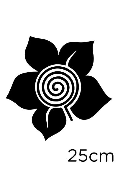 New Jargon Five-Petal Flower Label Sticker Paste with Sprial Return Inside 25cm - Black