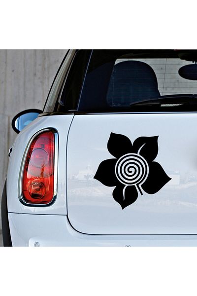 New Jargon Five-Petal Flower Label Sticker Paste with Sprial Return Inside 25cm - Black