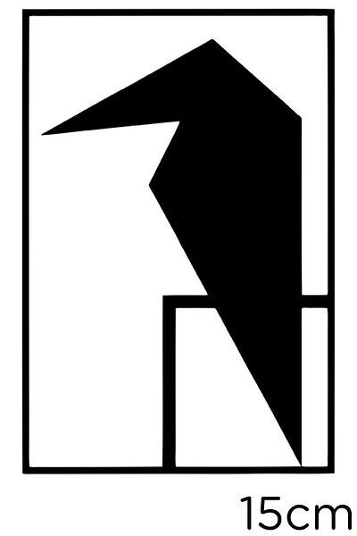 New Jargon Pastă autocolant Crow în cadru 15cm - Negru