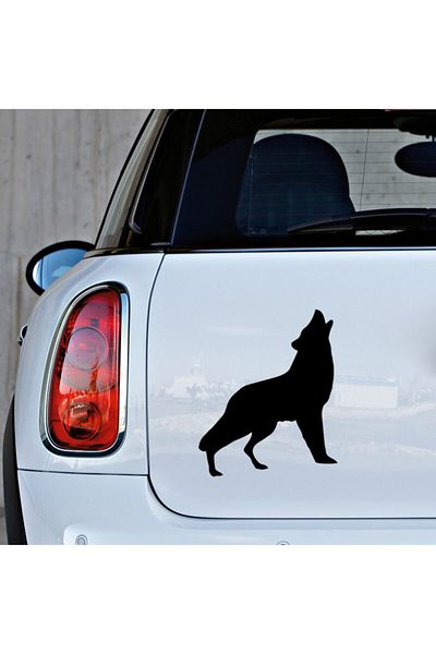MIGNATIS Autocolant Lup Urlat în picioare 45 Cm - Negru