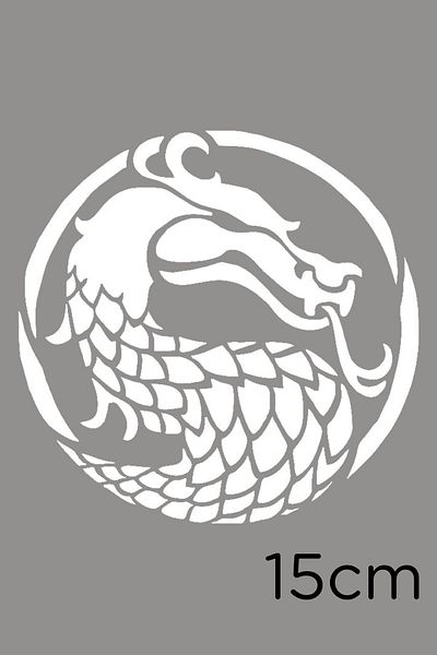 New Jargon Autocolant Dragon cu Motiv Lipit în Cilindru 15cm - Alb