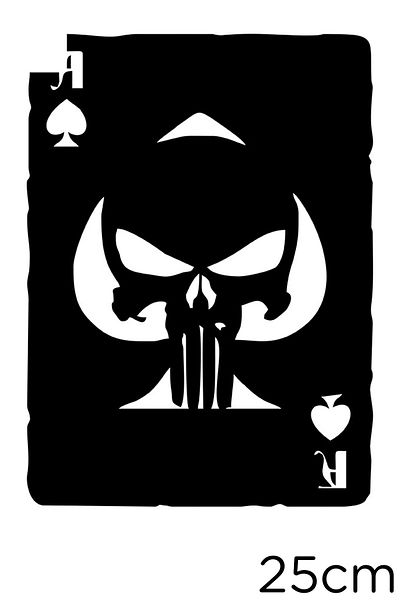 New Jargon Lipirea cărților de joc și autocolant Punisher 25cm - Negru