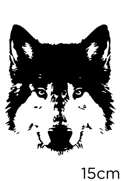 New Jargon Autocolant drăguț cu cap de husky siberian pentru mașină 15 cm - negru