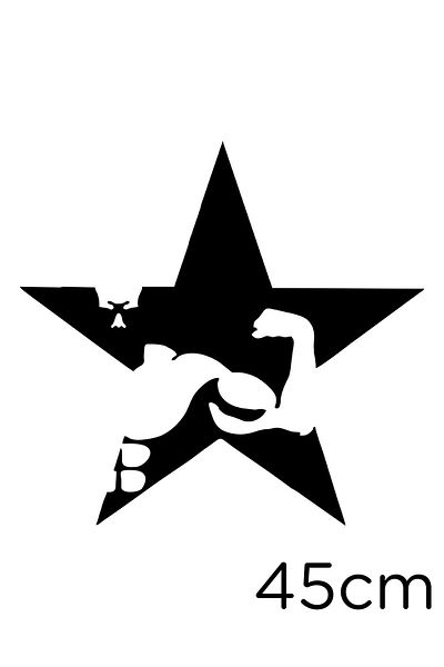 MIGNATIS Etichetă Black Army Star și Athlete - Autocolant de lipire de 45 cm