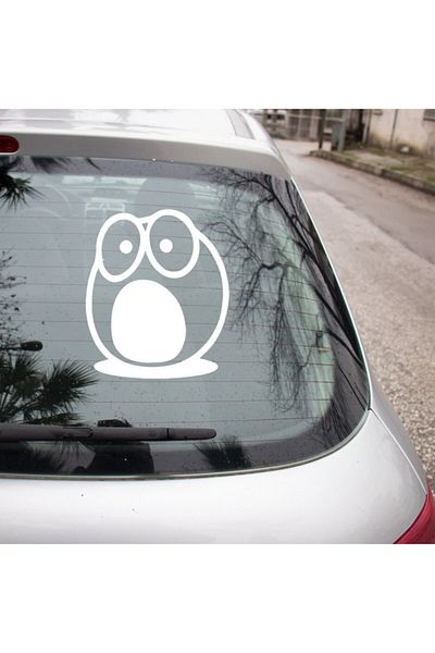 New Jargon Autocolant cu pasăre amuzant cu gura deschisă 45 cm - alb