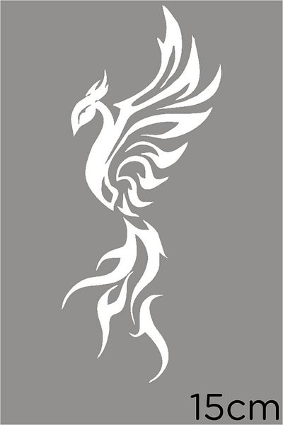 New Jargon Autocolant Phoenix Vedere laterală din linii 15cm - Alb