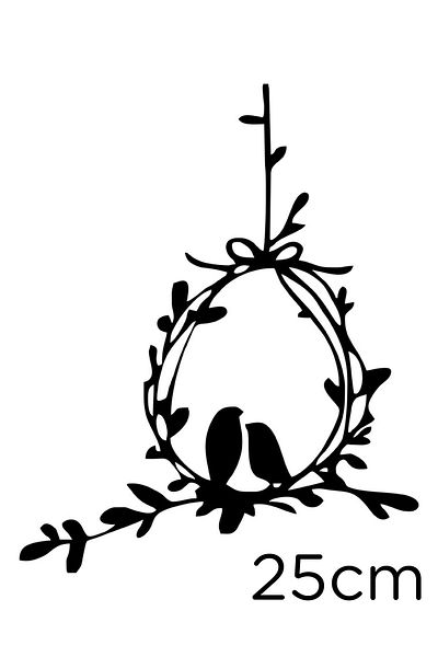 MIGNATIS Ornament Coroana Ornament Ușă Autocolant Lipire 25cm - Negru