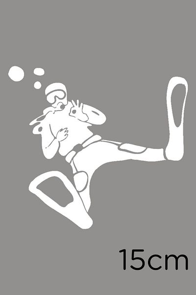 New Jargon Autocolant Diver Saying Everything Is Okay 15cm - Alb