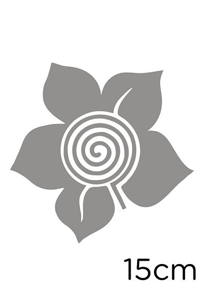 New Jargon Five-Petal Flower Label Sticker Paste with Sprial Return Inside 15cm - Gray