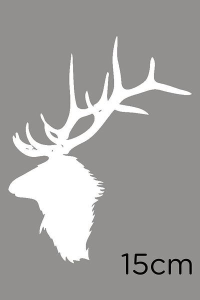 New Jargon Autocolant Cap de Cerb Antler 15cm - Alb
