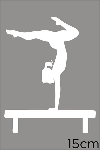 New Jargon Autocolant pentru gimnastica pentru fete 15cm - alb