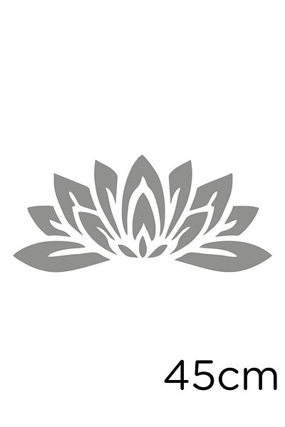 MIGNATIS 45 cm Gray Lotus Flower Leaf Sticker - Paste