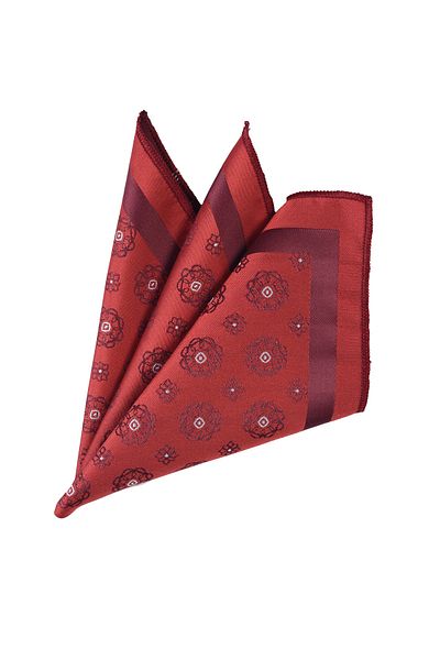Esgue Red Patterned Handkerchief