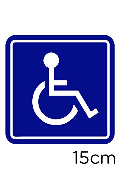 New Jargon Engeli Arabası Ve Engelli Kadın Araba Işareti Sticker 15cm - Lacivert