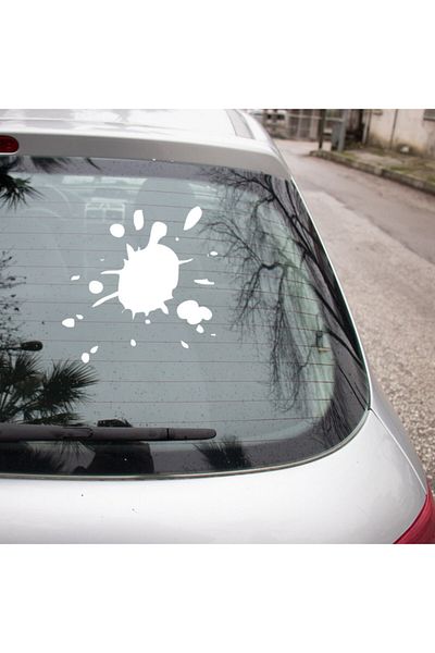 New Jargon Autocolant pentru mașină modificat cu efect de stropire de sânge 25 cm - alb