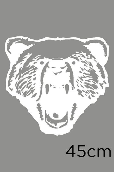 MIGNATIS Autocolant Autocolant pentru Piața de Valori Angry Wild Bear Bear 45 Cm - Alb