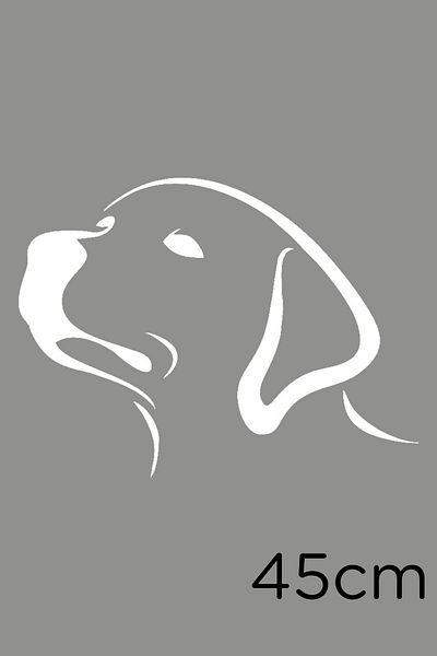 MIGNATIS Autocolant Dog Golden Breed Lipire pentru Vehicul și Perete 45 Cm - Alb