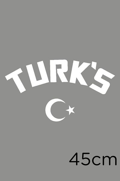 MIGNATIS Turk's Writing Moon Star Sticker Past pentru Vehicul și Perete 45 Cm - Alb